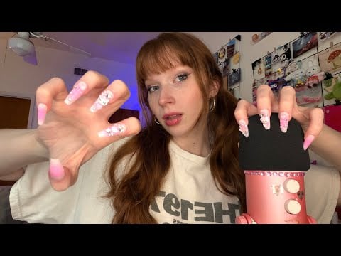 FAST & AGGRESSIVE MIC SCRATCHING ASMR (Bare Mic & Foam Cover Triggers w/ Visuals)