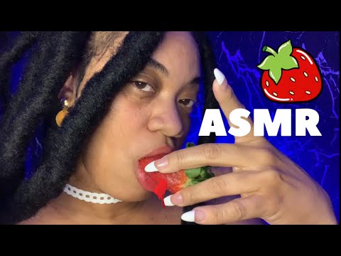 DEVOURING💦 BIG 🍓STRAWBERRIES asmr