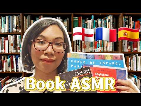 ASMR Old University Books 📚 Soft Spoken Book Sounds, Tapping & Reading in Different Languages