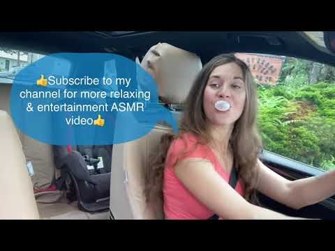 ASMR | Car Driving | Gum chewing bubble blowing & popping