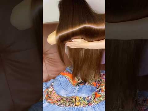 Silky long hair brushing and play! Watch full ASMR video on my YouTube channel)