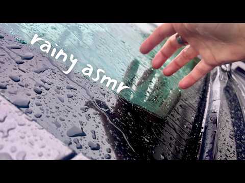 rainy outdoor acreage asmr - walking, tapping & scratching tour for tingles!