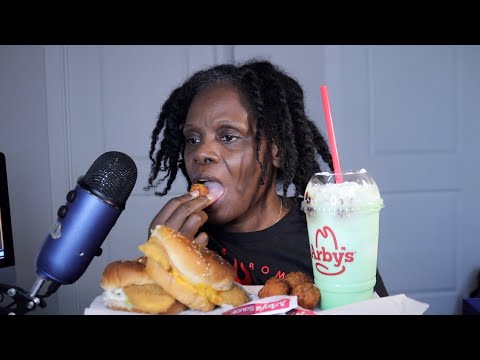 Trying Arbys Fried Mac N Cheese Bites With The New Fish Cheddar SandwichASMR Eating Sounds