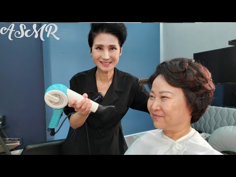 미용실 ASMR  브로우 드라이/ 높은각도 그래쥬에이션   Brow Dry/High Angle Gradation/Korean hair salon