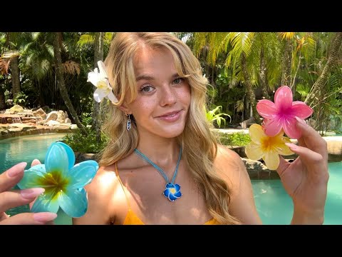 ASMR Giving You A Tingly Tropical Makeover 🌴🌺🐠 (hair, jewelry, etc)