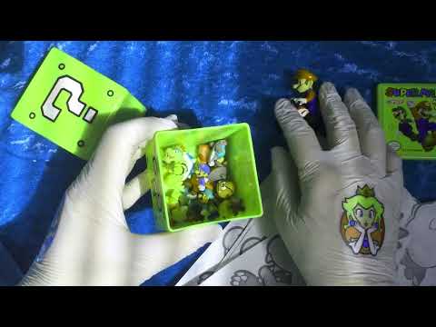 LATEX GLOVES 💛🟩  MARIO 🔴   TEARING  AND CUTTING  PAPER [[ASMR]]