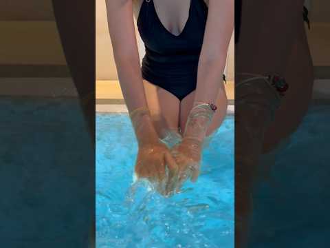 Gloves in the pool! #gloves #asmrgloves #nurse