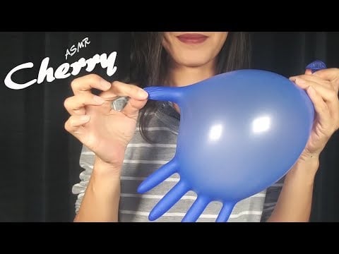 【ASMR】Blowing Gloves Like a Balloon Tapping & Rubbing 풍선처럼 장갑을 부풀리고 마찰 / ゴム手袋風船をタッピング