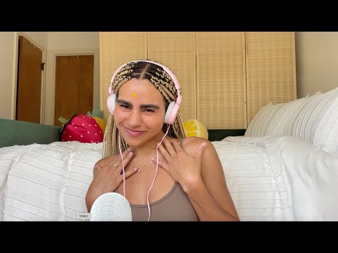 asmr collar bone tapping + fabric & skin scratching !!