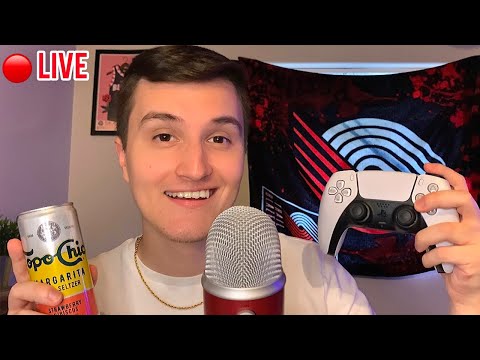 🔴 - LIVE ASMR RELAXING HANGOUT 😴💤 (triggers + whisper ramble + sports talk)