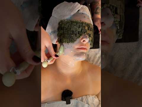Watch This Jade Facial Roller Glide Over Her Skin ASMR #asmr #shorts #relaxing #skincare