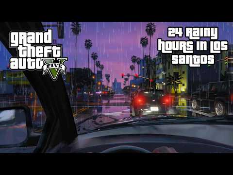 GTA ASMR 🌇 24 Rainy Hours in Los Santos 🌃 Soft Spoken Ear to Ear