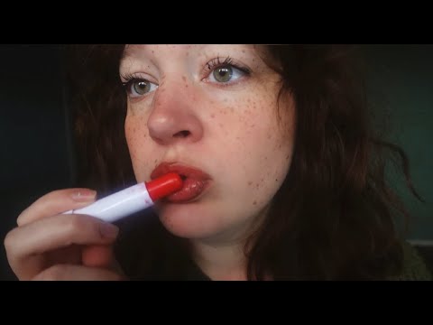 ASMR lip balm application and ''eating'' (intense mouth sounds, no talking, close up)