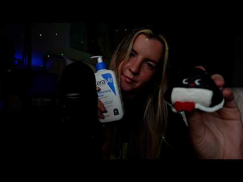 Sticky Tapping ASMR *dimly lit* (lotion sounds)