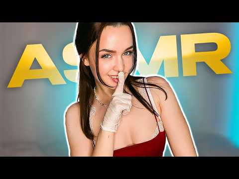 [4K USA ASMR] Red Silk & Latex 🧤 Intense Skin Scratching, Bead Play & Hair Claw Clips | No Talking