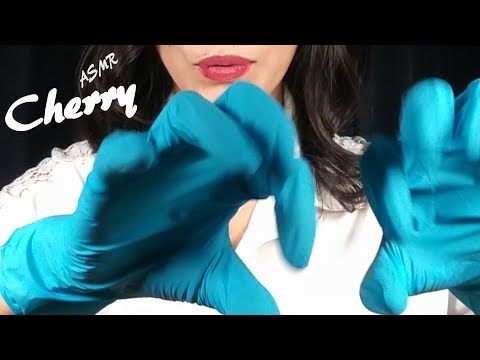 【ASMR】Tickle Tickle with Light Blue Latex Gloves 라이트 블루 라텍스 장갑과 간질 간질 / 水色のゴム手袋でこちょこちょ