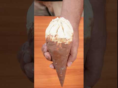 🍦 ASMR Chocolate Ice Cream Cone 🍫 | Creamy & Crunchy Sounds 🤤 #shorts #shorts