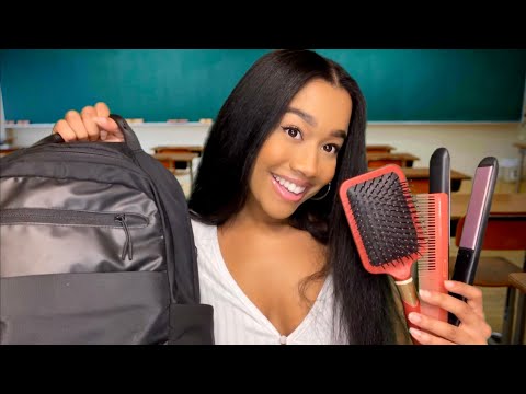 ASMR The Girl Behind You In Class Thinks School Is A Beauty Salon 📚💆‍♀️ ASMR Hair Play