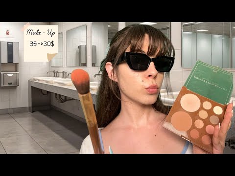 ASMR 3$ Make-Up in the school bathroom BUT you're rich af 🤑