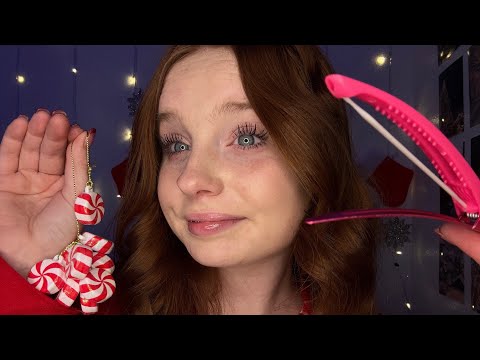 ASMR Santa’s Elf Clips Back Your Hair 🎄