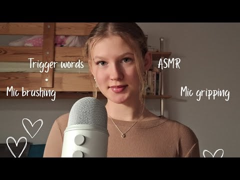 ASMR| Trigger words, mic brushing, mic gripping and more!! ♡♡