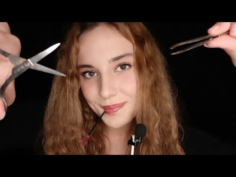 TÜRKÇE ASMR | SPOOLIE NIBBLING İLE KAŞ VE KİRPİK BAKIMI | KİŞİSEL İLGİ | SAKIZLI