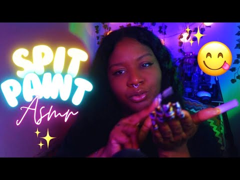 ASMR | Spit Painting You to Sleep✨ Long Nails 💅🏽Tingly Clicky Sounds + Brain Massage + Fast Triggers