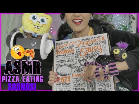 ASMR Eating Veggie Pizza💗 (Tapping Sounds & Soft Spoken]💗 (3DIO BINAURAL) 🔥🥵