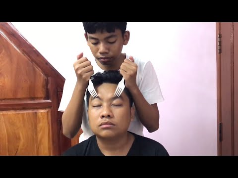 Relaxing Head Massage with Fork by Brother - ASMR