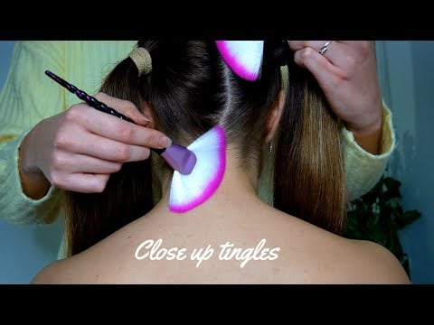 ASMR close up Hair play and Nape focus for relaxation - No talking