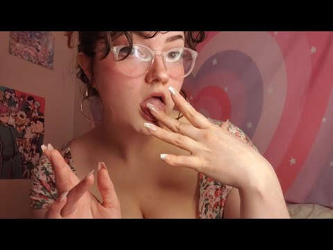 ASMR Finger Licking, Face Touching, Spit Painting