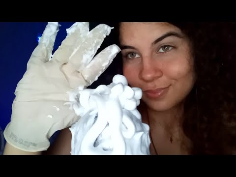 ASMR ESPUMA E LUVAS- Seu cérebro vai derreter🤤