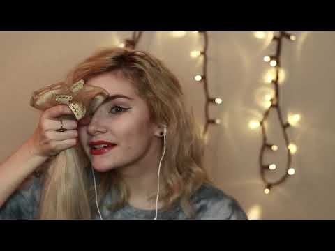 reviewing hair extensions (hair brushing sounds) | Cloveress ASMR