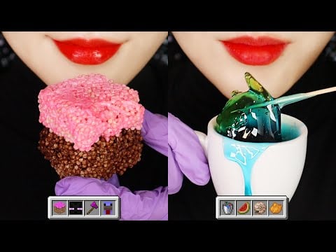 MINECRAFT FOOD ASMR CHOCOLATE ASMR HOLEY WAX CANDY HONEY JELLY ASMR EATING SOUND ASMR 💧