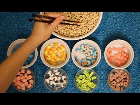 Sorting Lucky Charms Cereal & Bowl of Marshmallows ASMR *Relaxing*