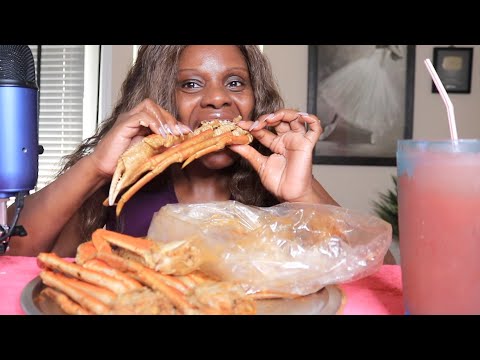 Saucy Juicy Garlicky Snow Crab Boil ASMR Eating Sounds