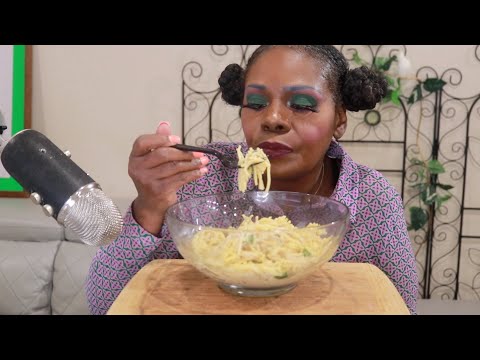 CHUNKY CRAB PASTA ASMR EATING SOUNDS