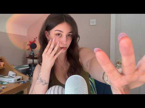 ASMR on myself | skin scratching, hair play, fabric scratching
