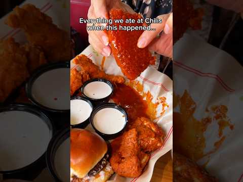 Everything we ate at Chilis when this happened… #food #eating #mukbang #chicken #cake