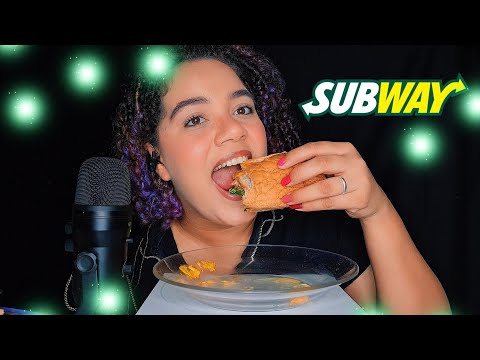 ASMR MUKBANG | COMENDO SUBWAY VEGANO 🥪💖