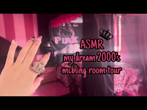ASMR lofi tapping tour of my 2000's bedroom🖤