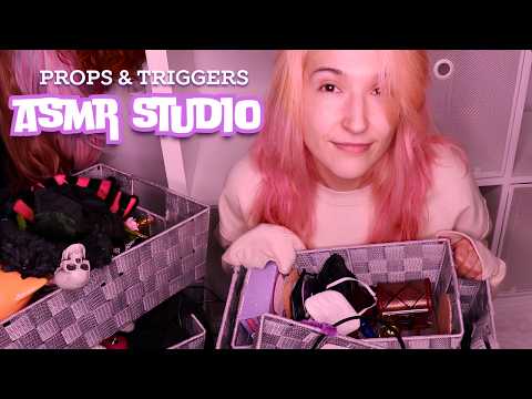 ASMR Sort Through YEARS of Props with Me! Studio Decluttering, Organizing, Whispers, Random Triggers