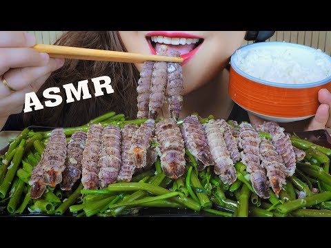 ASMR MANTIS SHRIMPS STIR FRIED WITH WATER SPINACH EATING SOUND | LINH-ASMR