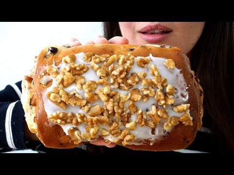 ASMR Eating Sounds: Apple & Walnut Log (No Talking)