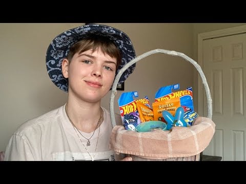 ASMR Filling an Easter Basket for my Toddler (soft spoken tapping on items)