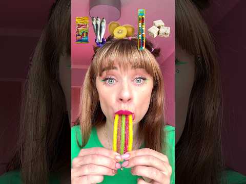 ASMR Eating Gummy, Fish, Kiwi, Bubble Gum Mukbang #shorts