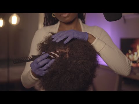 ASMR | ✨Tingly✨ Scalp-Picking and Detangling on dry Afro Hair