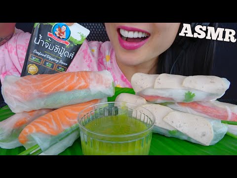 ASMR SALMON SALAD ROLL + SEAFOOD SAUCE (SATISFYING CRUNCH) SOFT WHISPERS | SAS-ASMR