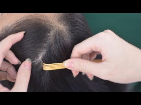ASMR Relaxing Scalp Scratch With Wooden Tools, Hair Parting With Snoring Sounds For Relaxation