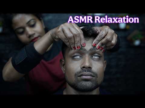 Lady Barber Forehead Massage ASMR Tapping & Scratching Therapy | Marma Point Therapy For Deep Sleep